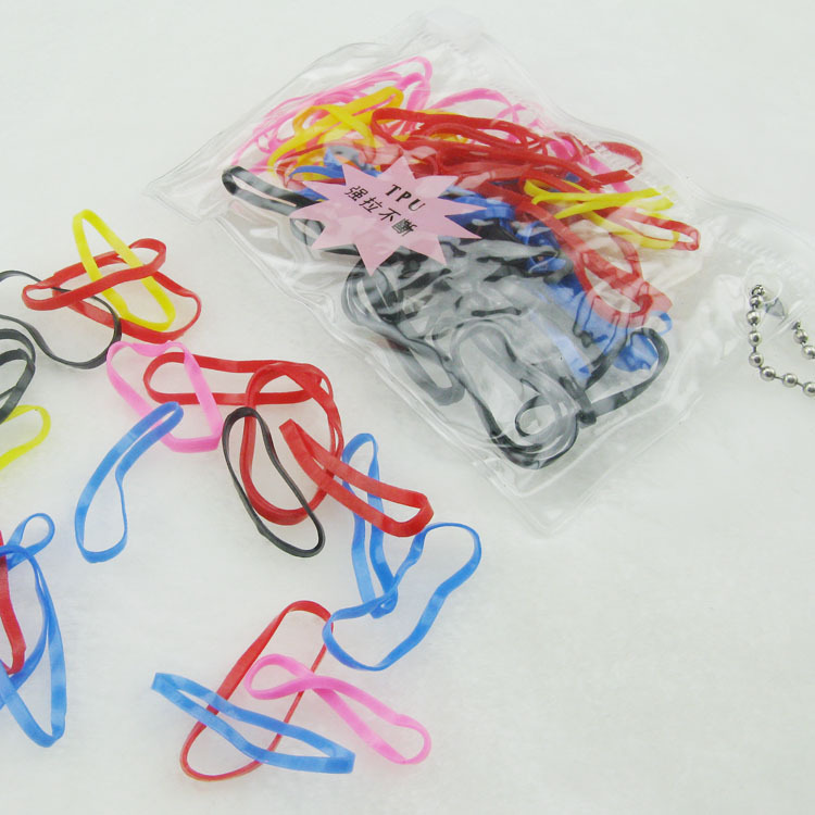 袋装强拉不断TPU皮筋 儿童一次性皮筋 实用宽皮筋 扎头发饰品发饰