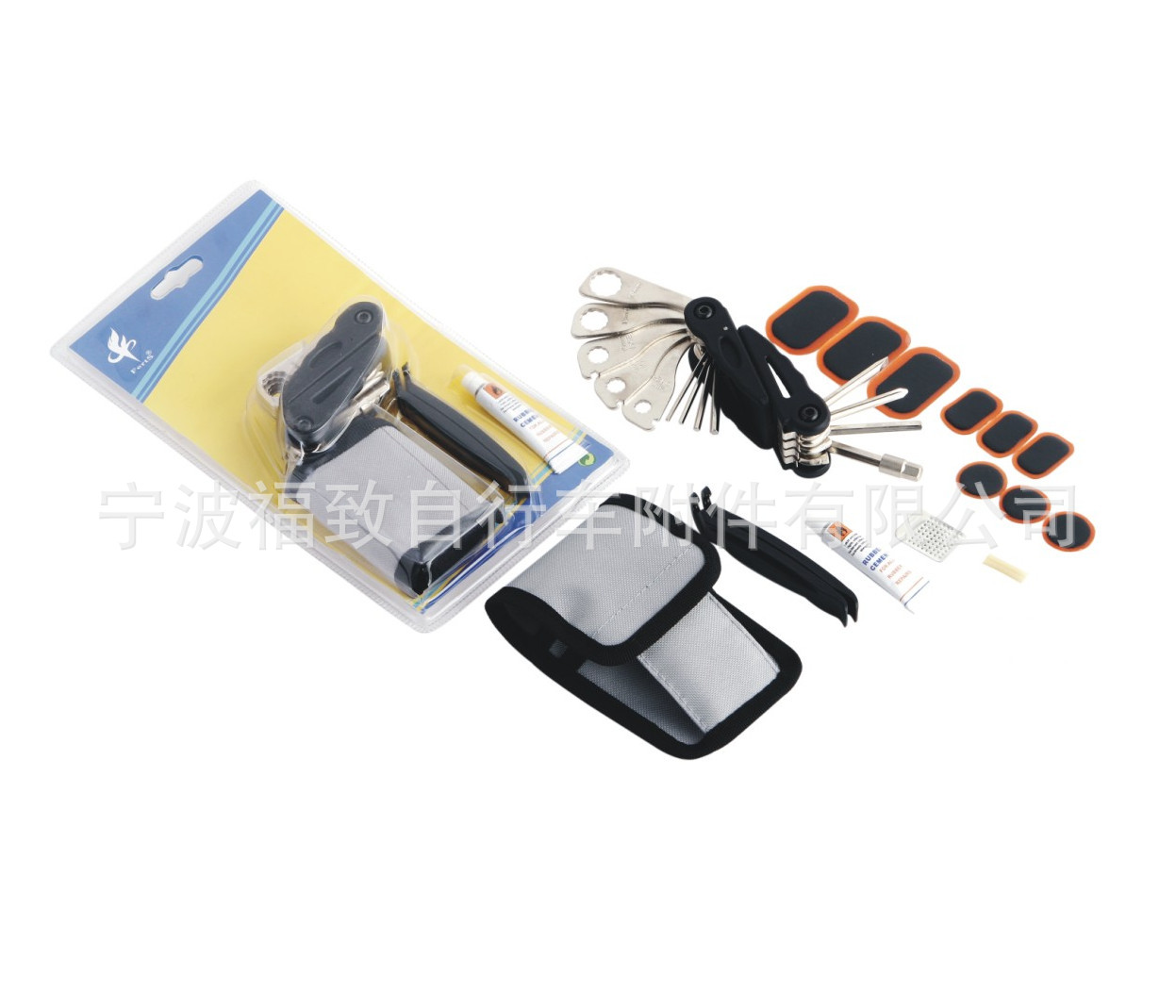 工厂直销自行车修理工具带包 多功能修理工具组山地车补胎套装