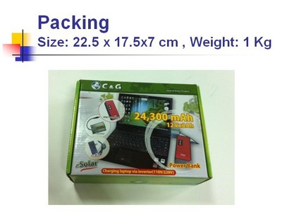 iSolar Power Bank Lithium Battery BA-90 C&G Portable source 24300 Ma