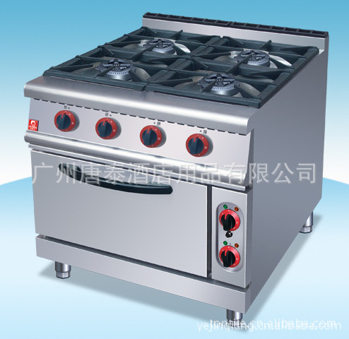 供应ZH-TQ-4 四头燃气煤气煲仔炉连电焗炉 酒店用品