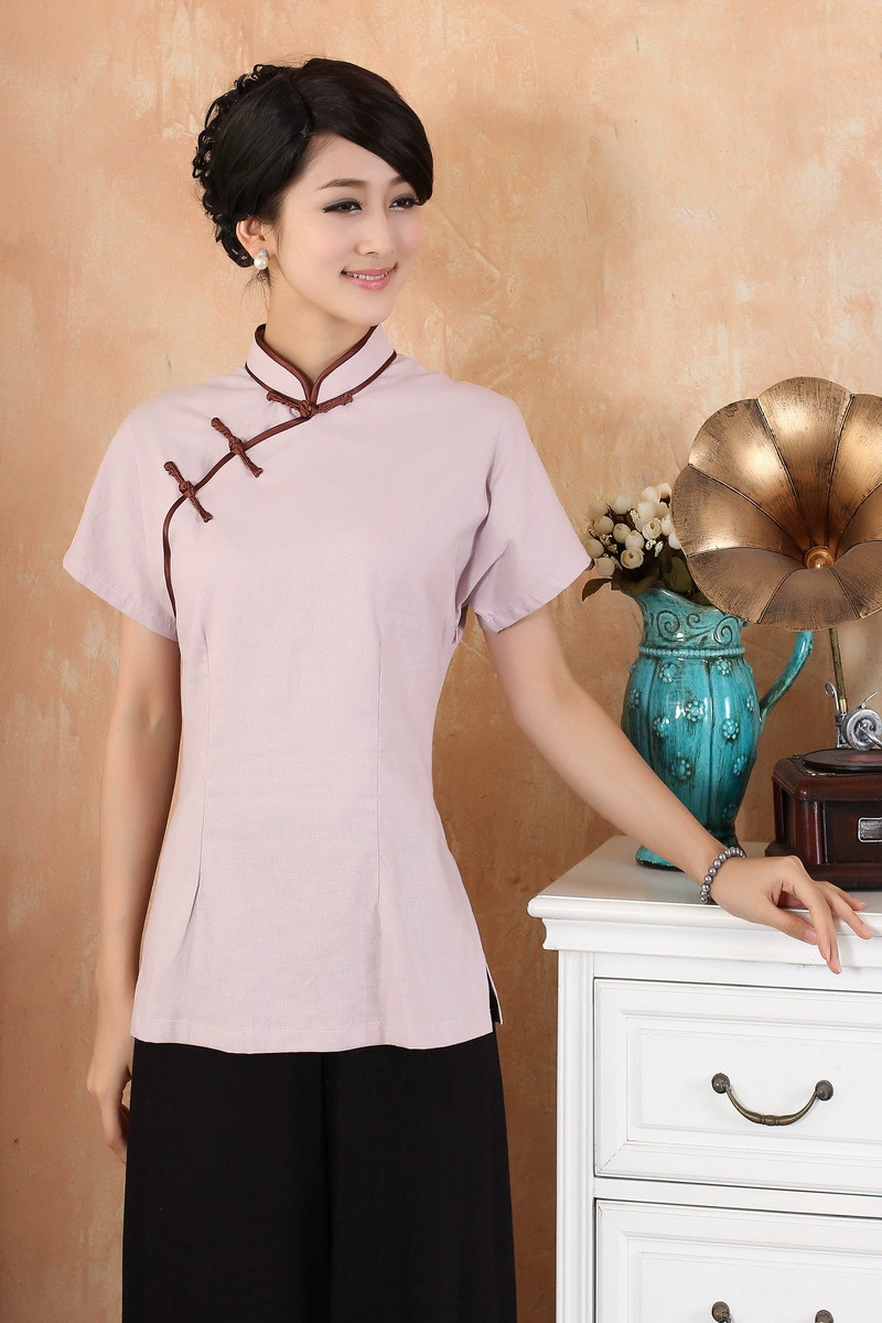 Летняя этническая рубашка, футболка с коротким рукавом, хлопок и лён, этнический стиль