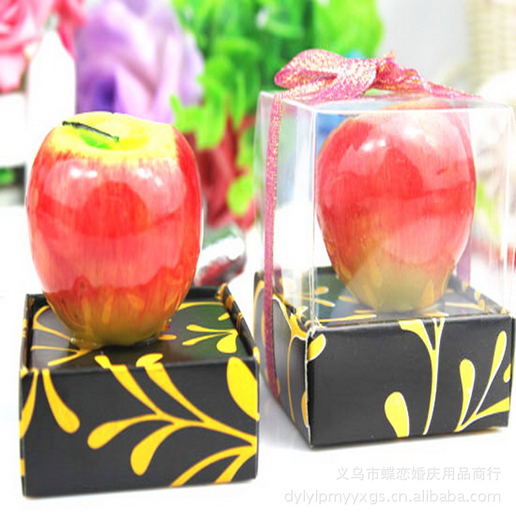 Manufactor Direct selling activity Promotion Christmas wedding Wedding supplies Wholesale gift red/Green Apple Candles