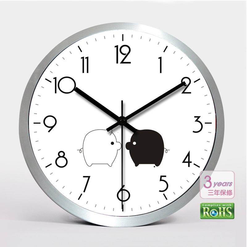 Reloj de pared de acero inoxidable de 12 pulgadas reloj de aluminio moda creativa sala de estar Reloj de pared logotipo personalizado reloj de cuarzo Reloj de pared