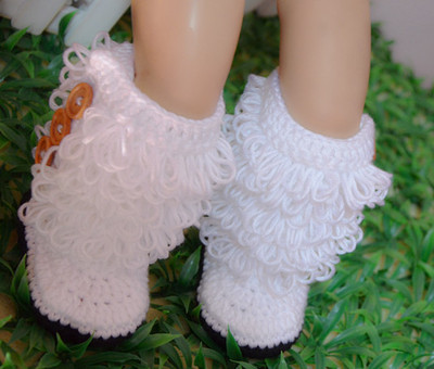 manual knitting Gaobang tassels Baby boots Infants Wool shoes High cylinder Snow boots Knitting shoes