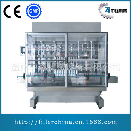 热销ZH-HS全自动直线式活塞灌装机 气动活塞式灌装机