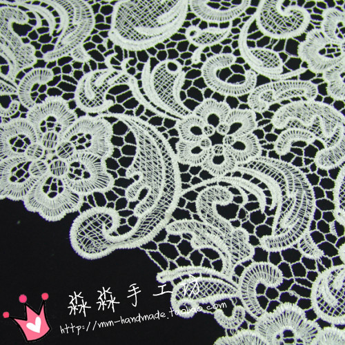 20年加厚可染色布料 白色镂空通花重工水溶蕾丝 婚纱全网低价面料