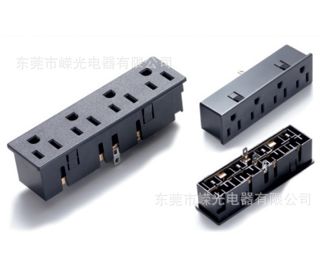 SS-6B-4 美规4联插座 美国接线母座 UPS电源插座 4位卡位式插座