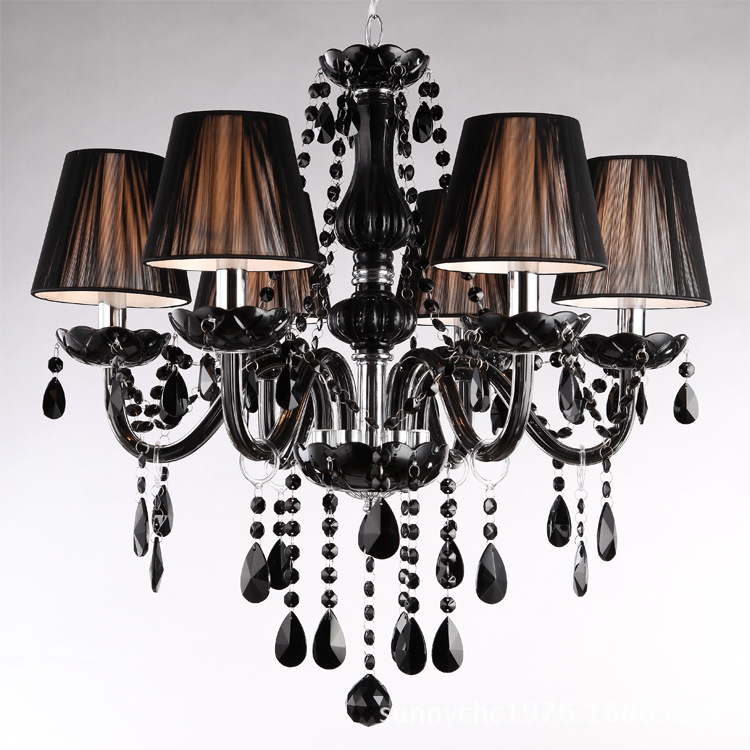 10 + 5 araña de cristal negro de doble capa 15-cabeza lámpara de vela negra ingeniería hotelera KTV Sala de Exposiciones restaurante principal