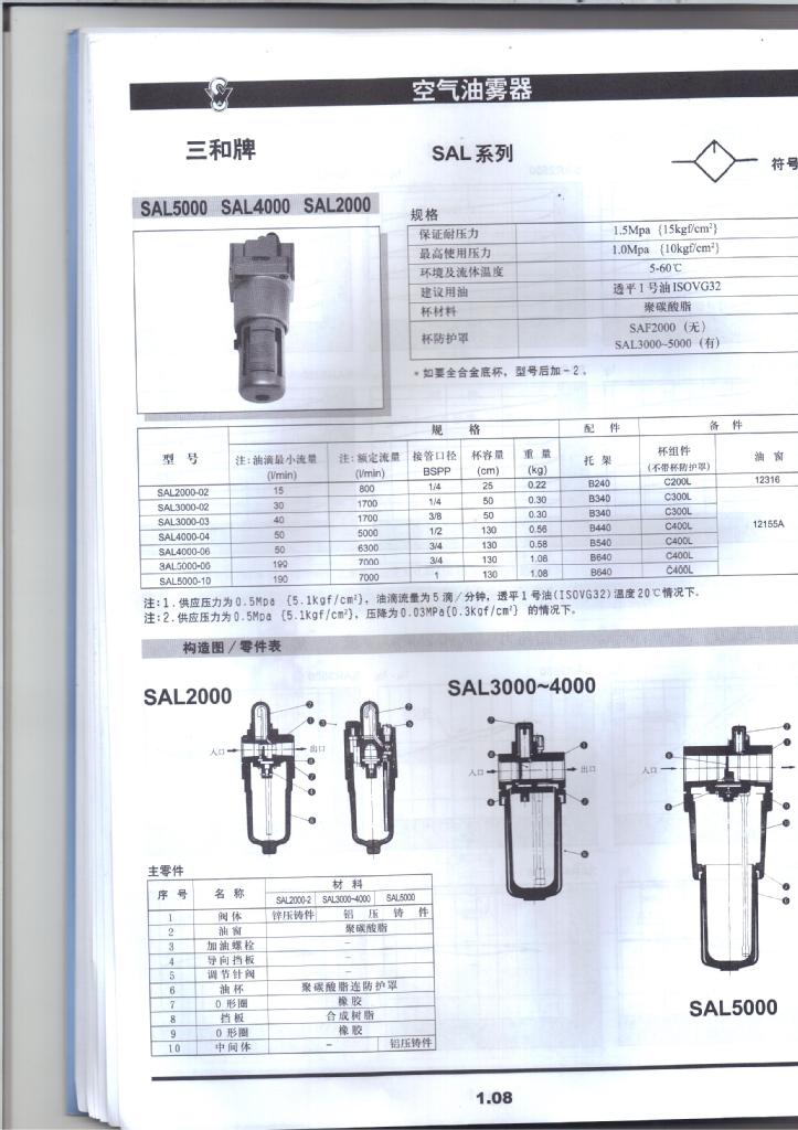 SAR3000-02 空气油雾器气源精密过滤气控