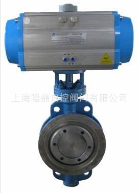 中隆鼎控供应D673H气动切断法兰蝶阀D673H气动调节硬密封对夹蝶阀