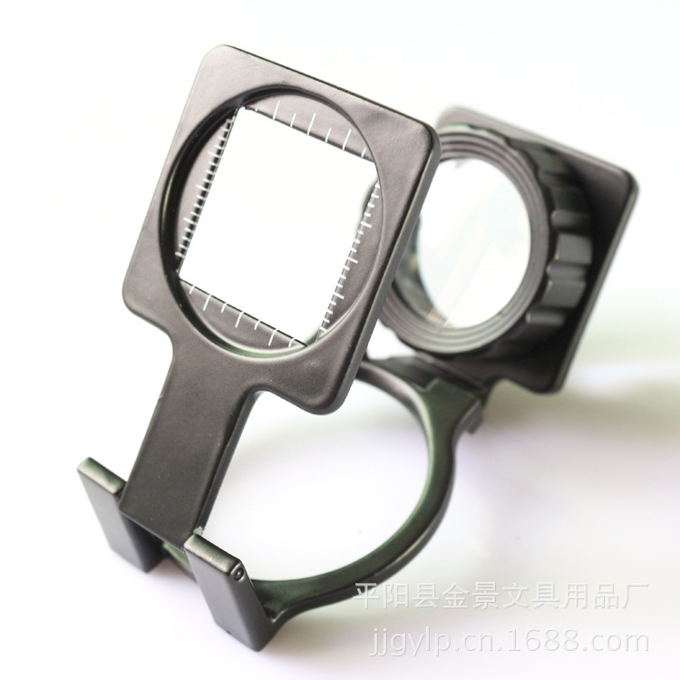 便携式光学玻璃全金属黑色喷漆放大镜信鸽三折叠照布镜工厂批发