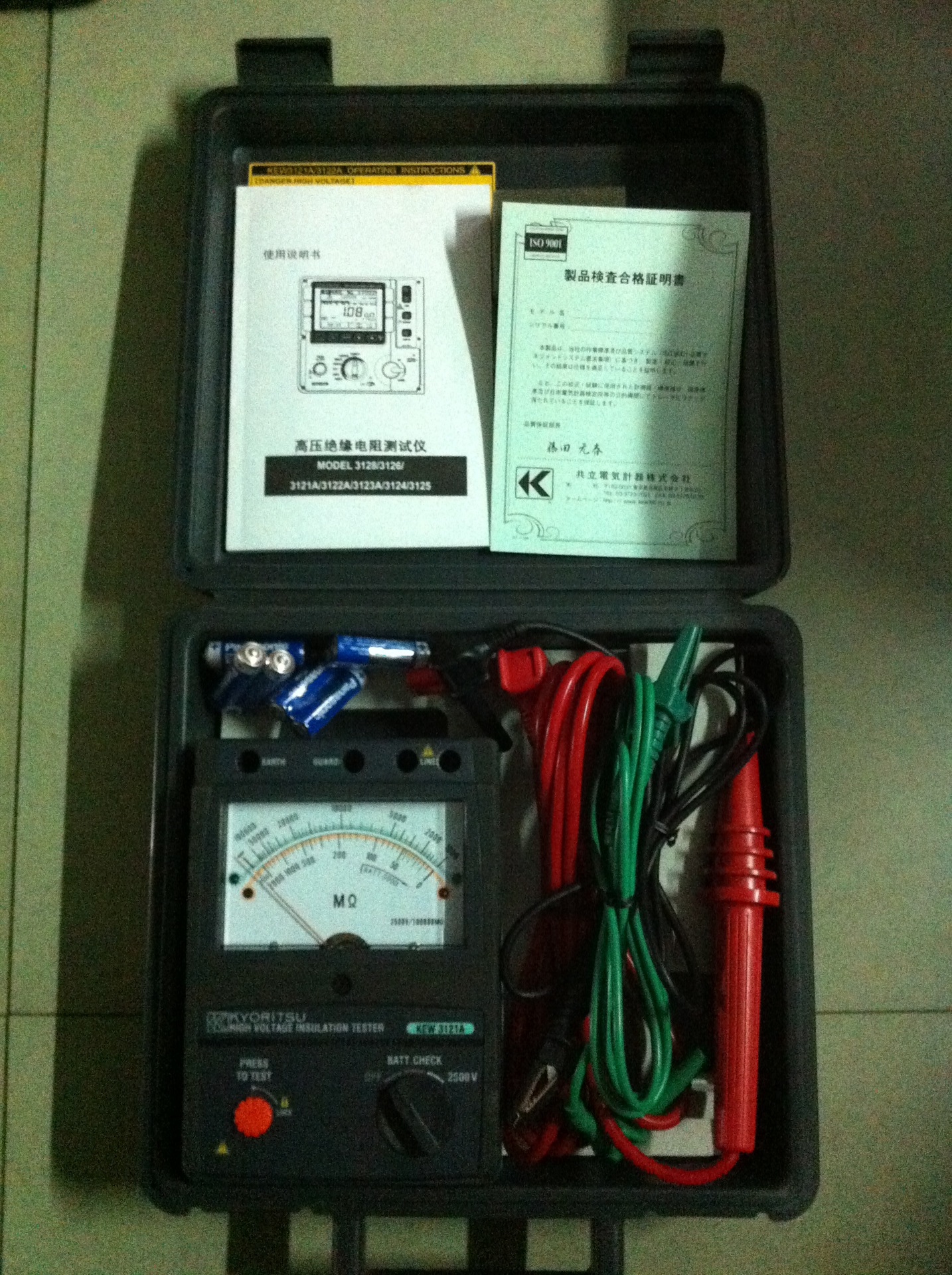 日本共立高压绝缘电阻测试仪(2500V)兆欧表3121A