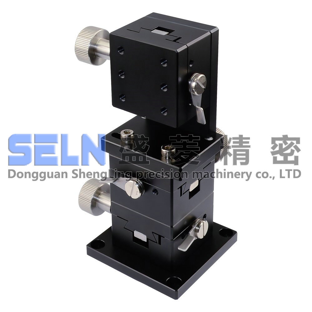 供XYZ轴LWD4040燕尾槽导向型手动位移平台 齿轮驱动旋钮调整滑台