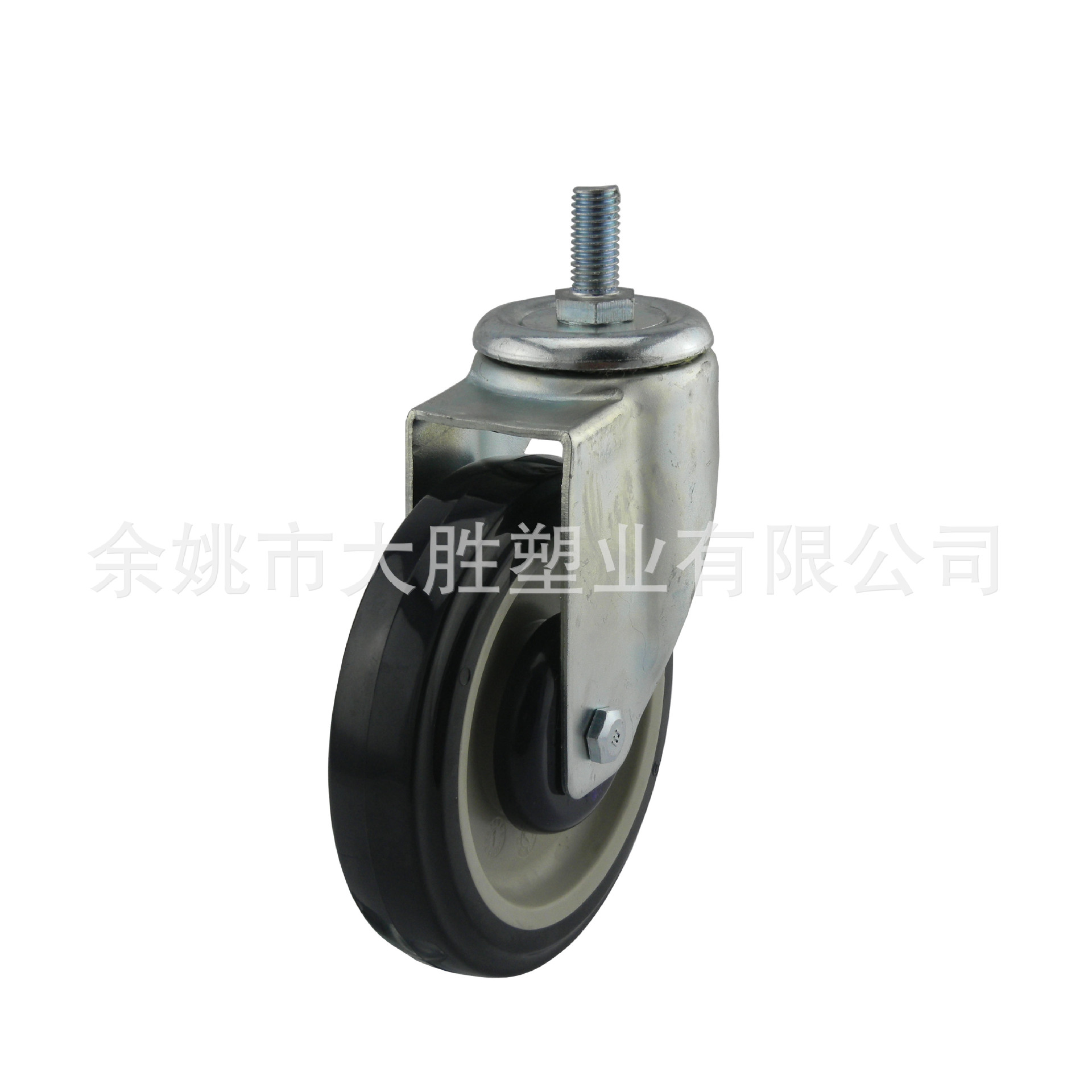 专业提供5寸PU双轴丝杆超市购物车脚轮 静音耐磨长寿命