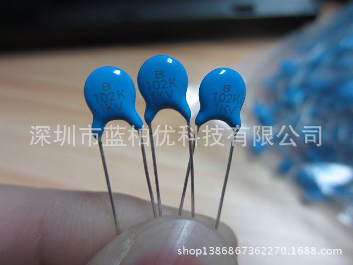 高压瓷片电容 1KV 102PF 1000V 1NF 精度10% 材料X7R B料 全新环
