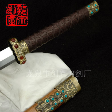 锰钢秦剑 龙泉市剑庐宝剑厂武术健身器械手工锻打  未开刃|ru
