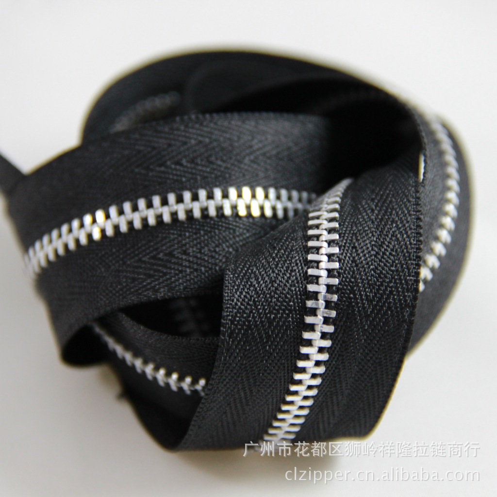 3#白铝普通单拉金属码装拉链 3号铝拉链 厂家直销