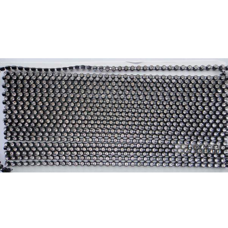 【直销】辅料黑色条钻包边钻链 4mm线钻3mm水钻链条3mm水钻线钻