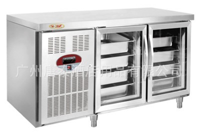 供应卧式双玻璃门GN风冷冷藏台GN1330AR2H-S