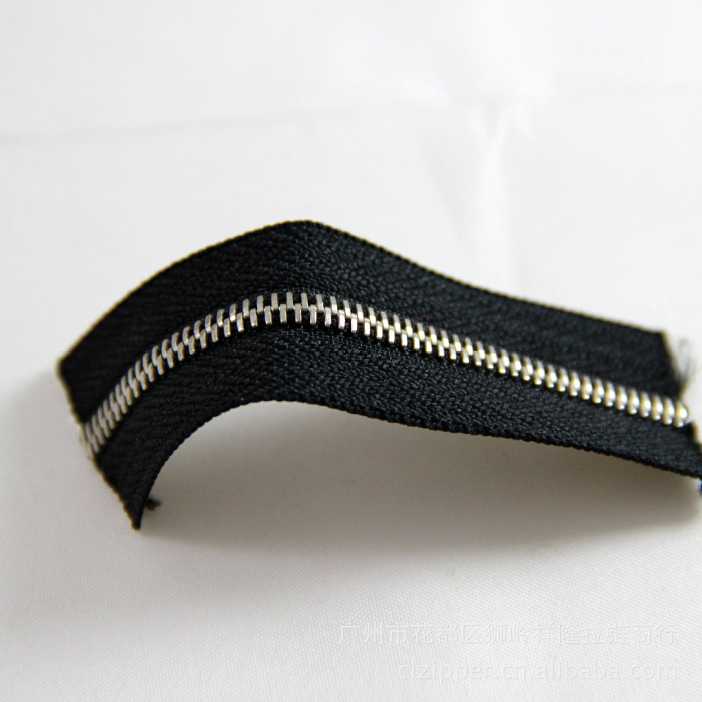 3#白金瑞士牙单拉金属铜码装拉链 热销州/义乌/东莞/温州等地