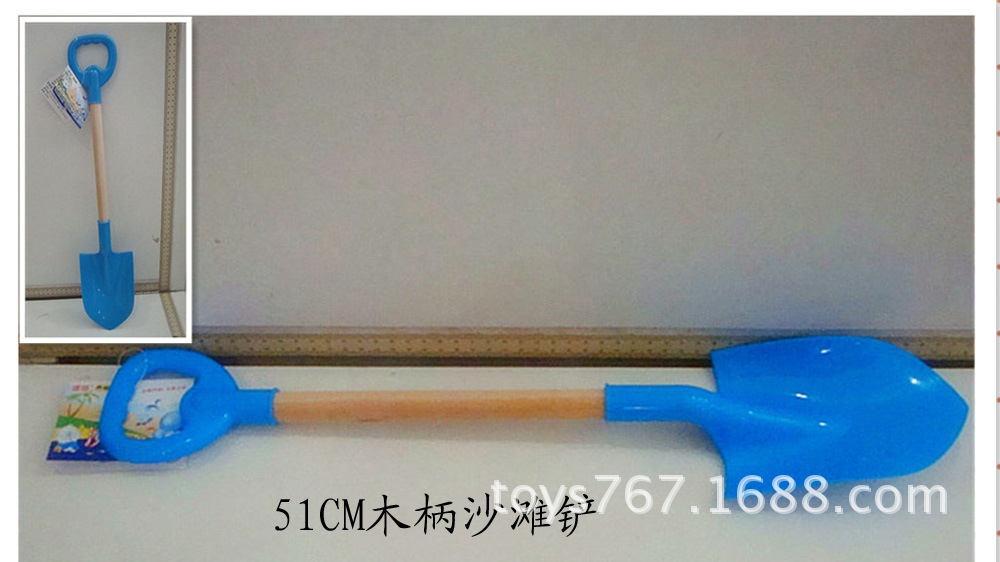 儿童过家家沙滩玩具 沙滩沙铲 52cm木把沙铲雪铲工具 低价热卖|ru