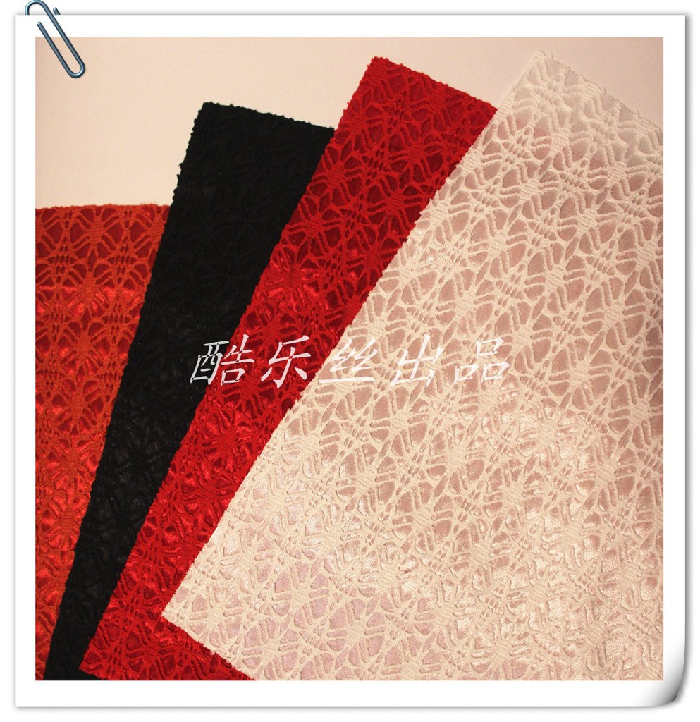 厂家直销 蕾丝复合面料 涤氨蕾丝面 FDY油光布底面