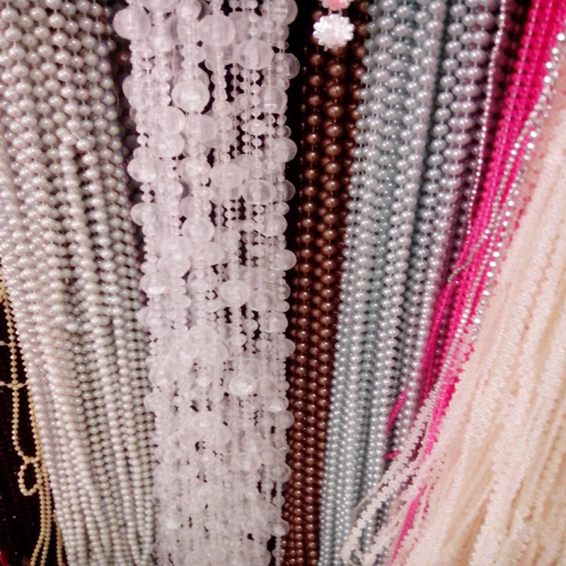 Wholesale of 10MM pearl plastic connected bead chains, wedding decoration beads, stage setting props bead curtains detail image 7