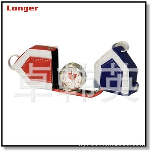 Manufacturer source goods leather clock two-color leather leather clock portable small alarm clock LG2066