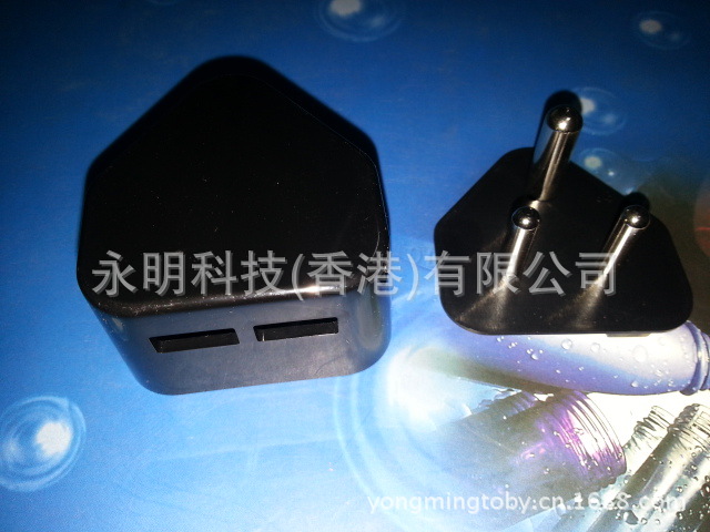 新款5V2.1A 双USB 大南非充电器外壳，平板电脑充电器适配器外壳