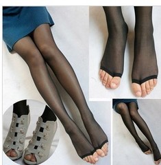 Anti-slip toeless tights women's pantyhose anti-snagging summer ultra-thin black and nude-colored women's spring/autumn fish-mouth base socks