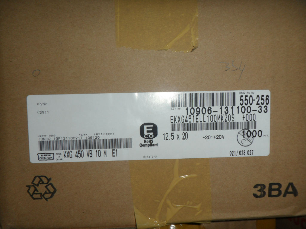 黑金刚电解电容 KXG 10UF/450V 12.5*20