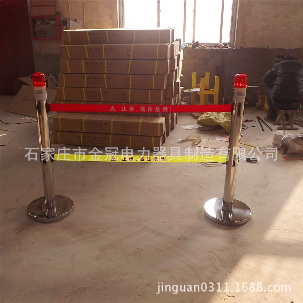 报警式不锈钢围栏 智能语音提示 灯光提示安全电力围栏