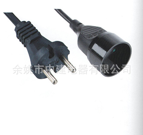 厂家批发 现货供应 欧式防水插延长线 电缆线