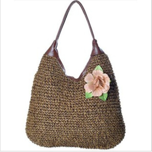 New summer lady bag knitting bag soft straw bag knitting bag straw bag