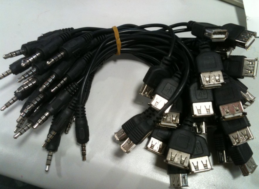 USB母转3.5音频线/3.5转USB母音频转换线/汽车auX线 MP3车载音响