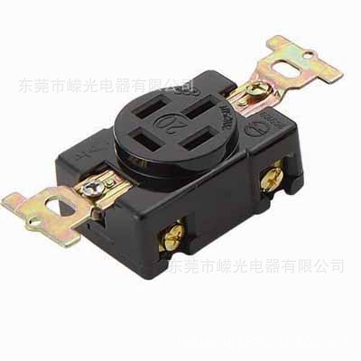 WJ-1420B 电木暗装插座 20A  4孔工业接线插座 直插电木插座