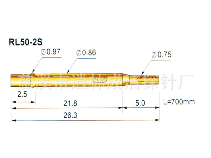 大量销售PL50探测针 磷铜管镀金测试探针