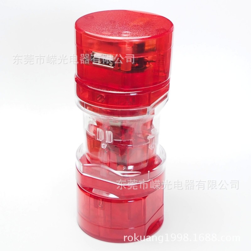 WA-040U 三合一转换插座旅行转换插 USB旅游充全红插座多功能插座