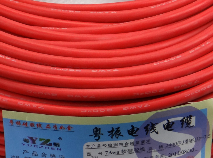 Cable de silicona extra suave 7AWG rojo