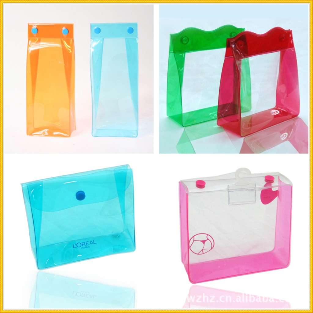 加工 防水pvc方底礼品手提袋 pvc透明服装包装手提袋