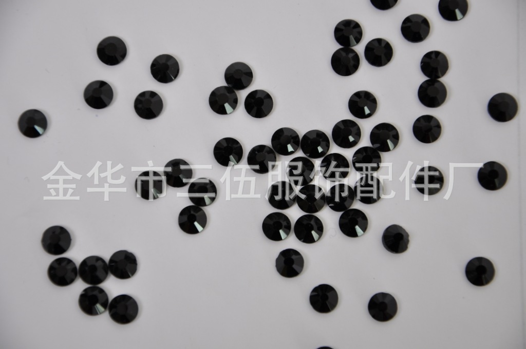 3mm玻璃烫钻真双面SS10假双面黑钻浦江小面黑色一次性烫钻