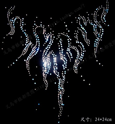 烫钻图案 烫钻加工 烫钻图 领口烫图 小额批发圆领 超亮A钻 新款|ms