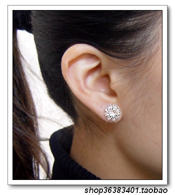 Fashion Crystal Gemstone Stud Earrings Sun Flower Ear Studs Flowers Floral Zircon Ear Studs display picture 3