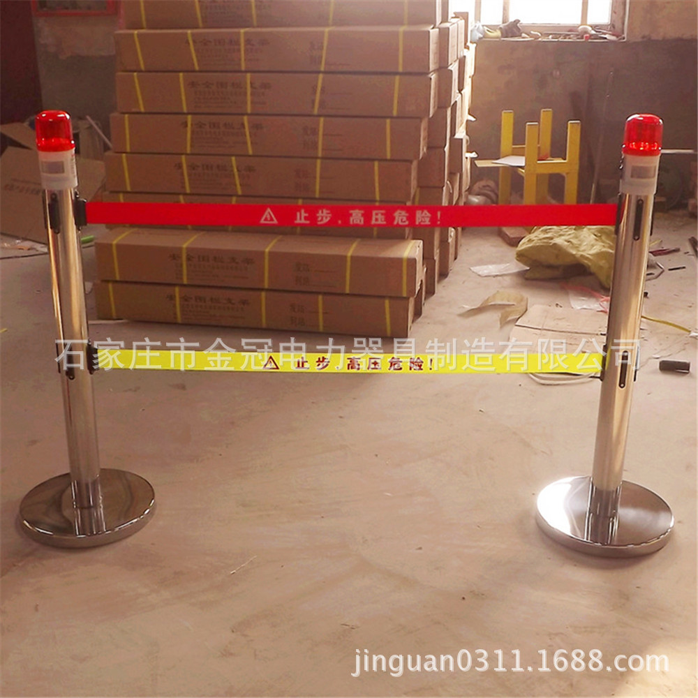 金冠牌语音报警式伸缩围栏 5米不锈钢报警式伸缩围栏