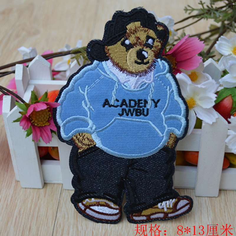 厂家直销 大规格补丁贴 贴花 精美卡通刺绣补丁贴可烫带背胶批发