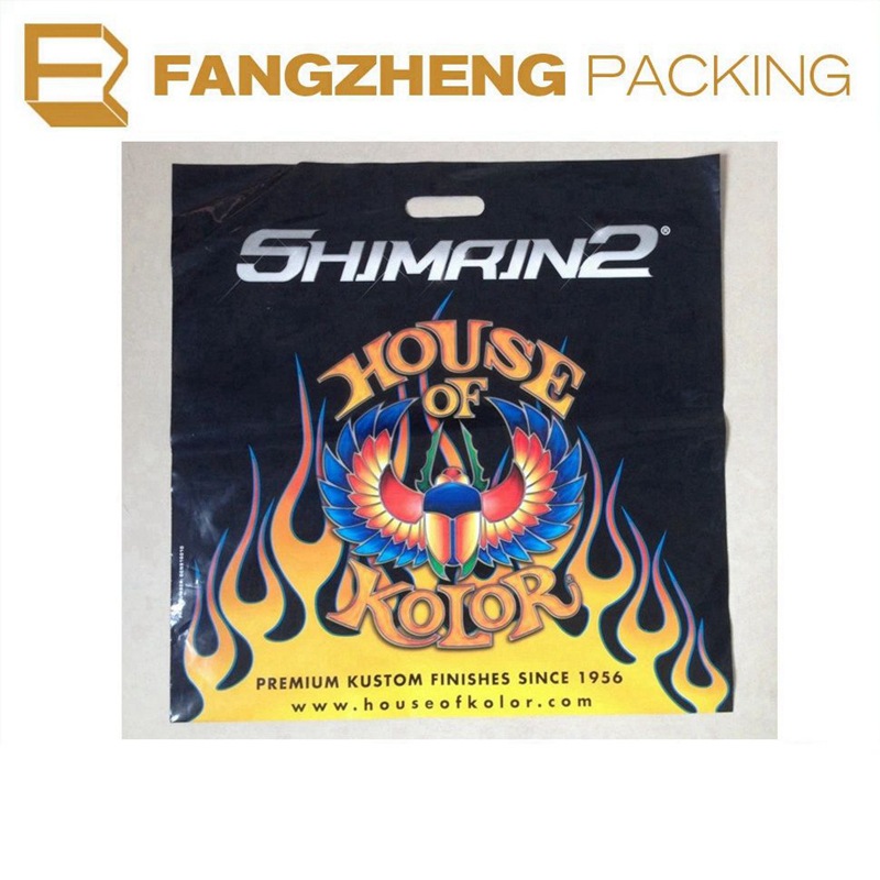 厂家批发高压冲孔袋批发 全彩印刷大气PE冲孔手提袋