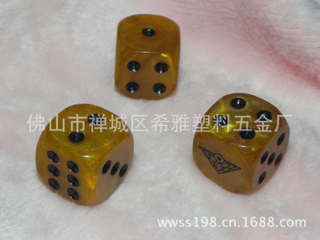 厂价批发发光创意eva骰子 16mm仿古铜电镀色子 打麻将娱乐色子