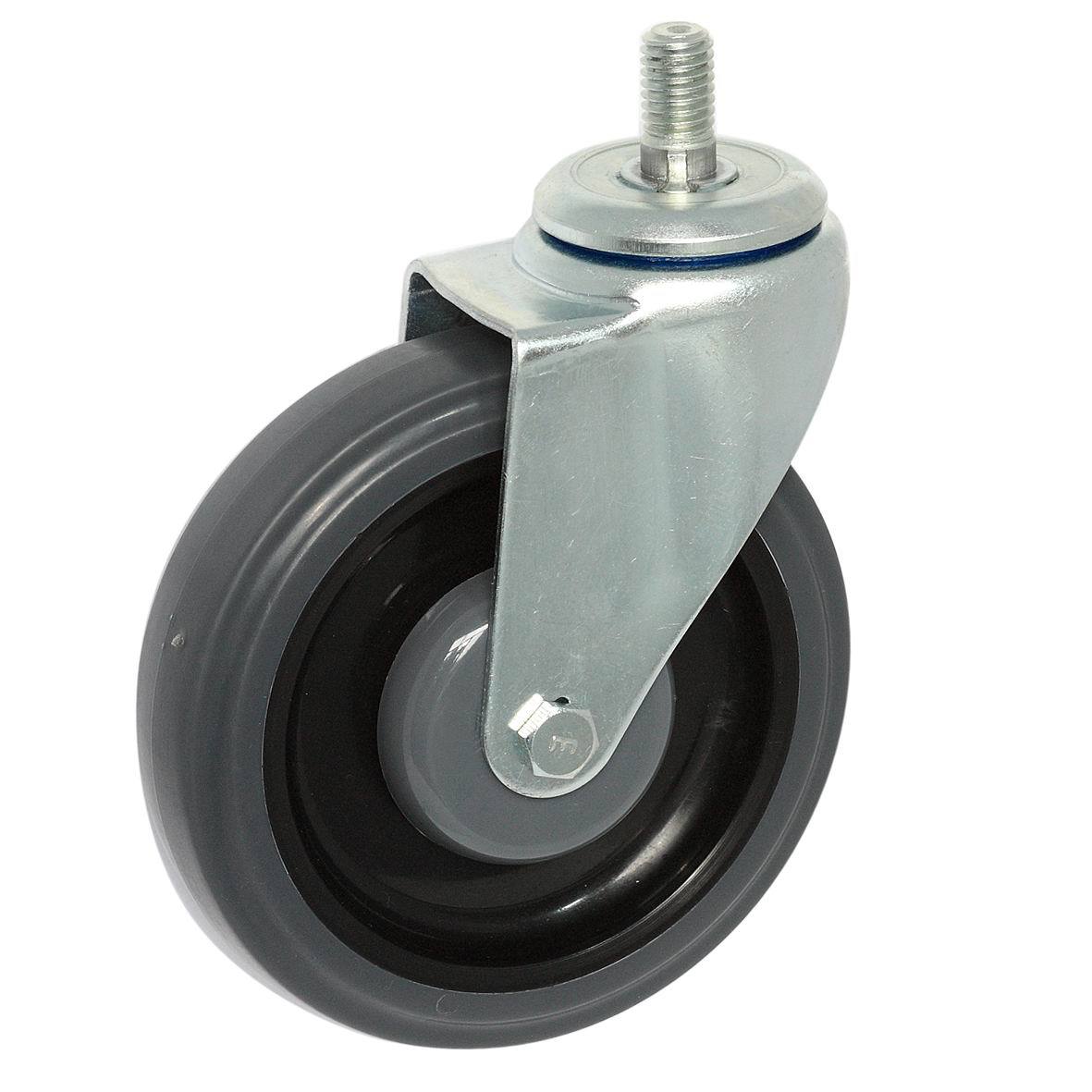  大胜5寸TPR静音轴承美式购物车超市手推车万向脚轮 高耐磨