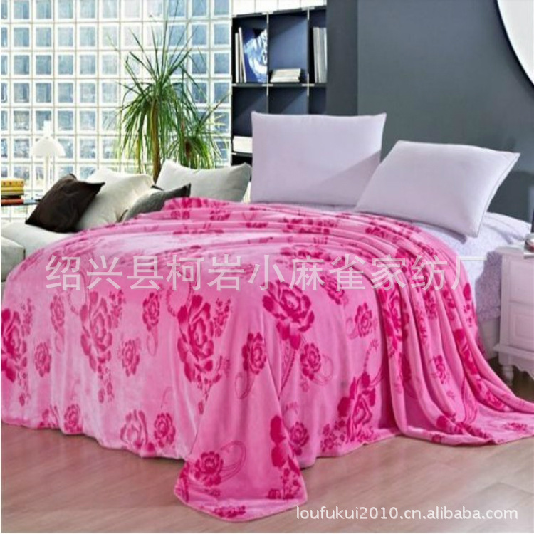 厂家供应质优价廉印花珊瑚绒面料，印花法兰绒 云貂绒批发