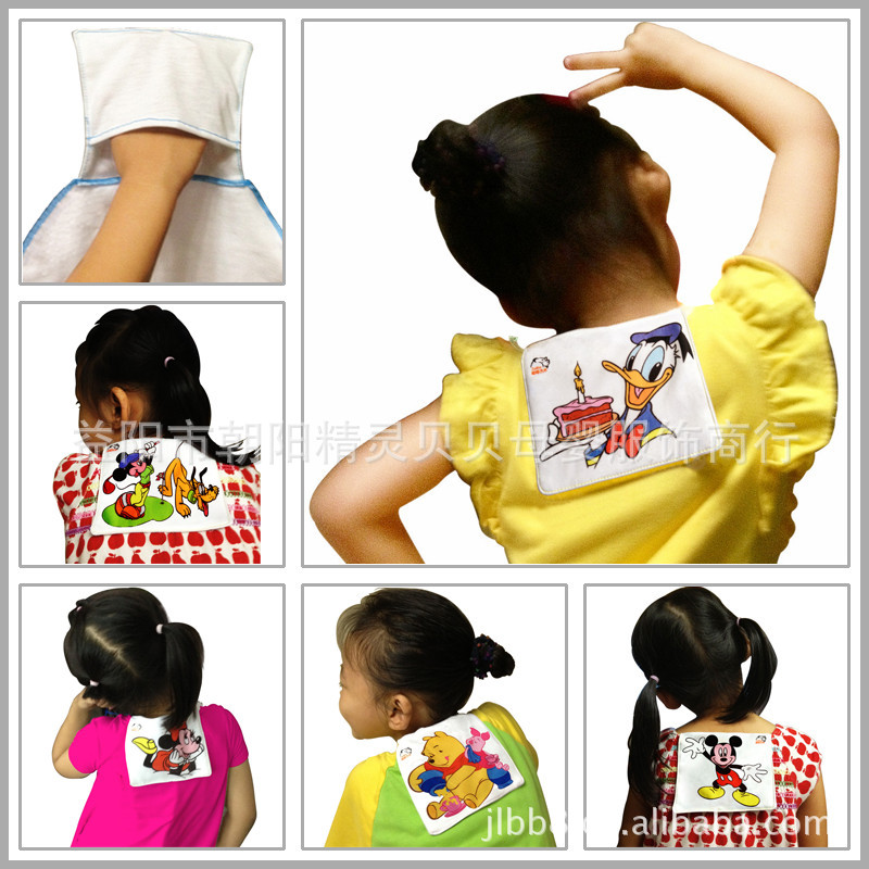 新款批发棉4层纱布垫背巾儿童吸汗巾/插手袋隔汗巾汗不湿30g|ru